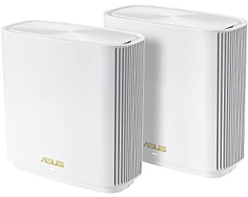 ASUS Sistema ZenWiFi 6E de Malla de Tres Bandas para Todo el hogar (ET8 2PK), Cobertura de hasta 5.500 pies Cuadrados y 6 Habitaciones, 6600 Mbps, Nueva Banda de 6 GHz, AiMesh, Instant Guard