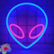 NIWWIN Alien Neon Sign, Dekorative Wandleuchten,Stimmungslichter im Schlafzimmer,Kinderzimmerdekoration, Weihnachtsdekoration, Geburtstagsgeschenk. Akku oder USB (Aliens Rosa&Blau)