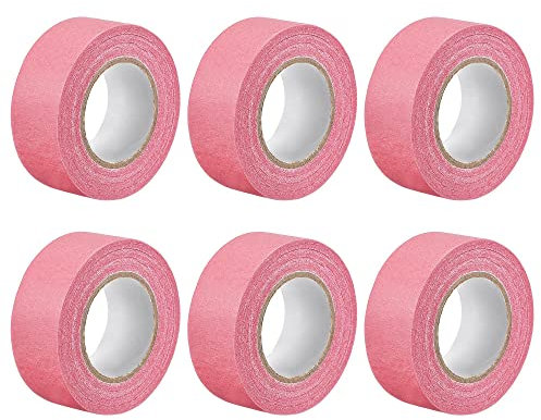 sourcing map Lot de 6 rouleaux de ruban de masquage Rose 25 mm x 20 m