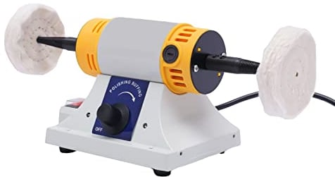 Lucidatrice da Banco, Piccola macchina Multifunzion, mini tornio con 2 ruote di panno da 320W 10000rpm, a basso rumore, 220 V, per levigatrice gioielli Rock Gem Polishing Tool