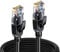 Elfcam® - 60m Câble Réseau Ethernet RJ45 Cat 7, Paire Torsadée Blindée SFTP 100% Cuivre, 6mm Diamètre de Câble, 28 AWG Câble Rond & Noir (60M)