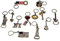 12 Stück NYC Silver Souvenir Collection New York Metall Schlüsselanhänger Ring Bundle Bulk Inklusive 5 Flaschenöffner, Empire State, Freedom Tower, Freiheitsstatue der USA-Flagge, Rot/Blau, Mini
