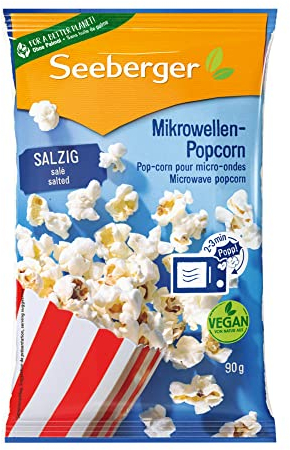 Seeberger Mikrowellen-Popcorn salzig mit Sonnenblumenöl 24x90g