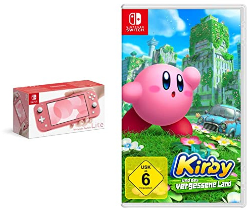 Nintendo Switch Lite, Standard, Koralle + Kirby und das vergessene Land - [Nintendo Switch]