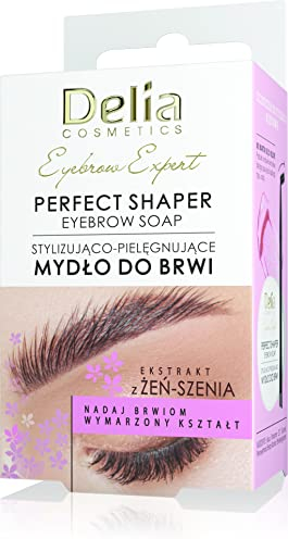Delia Cosmetics - EYEBROW EXPERT - Styling Seife für die Augenbrauen - Pflege und Feuchtigkeitszufuhr - Jede Haarfarbe - Transparenter Effekt - Ginseng-Extrakt - Set - 10ml