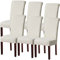 KELUINA Moderne Stuhlhussen 1er/2er/4er/6er Set, Stretch Stulhhussen Schwingstuhl Elastisch Abnehmbarer Waschbarer Universal Stuhlbezug für Hotel Bankett Hochzeit Party Deko (Cremeweiß,6 Stück)