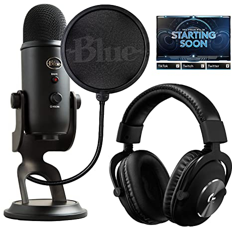 Logitech G Pro X Casque Gaming sans Fil + Yeti Microphone - kit pour Streaming de Jeu, Casque et Microphone de Jeu pour Un Son Professionnel Lors de Vos Streams - Noir