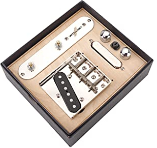 Guitar Telecaster Bridge 3 Way Switch Electric Guitar Control Plate,Guitar Neck Pickup Set, Prewired Threaded Saddle Bridge Plate Loaded Alnico V Pickupfor Guitars Replacement Parts