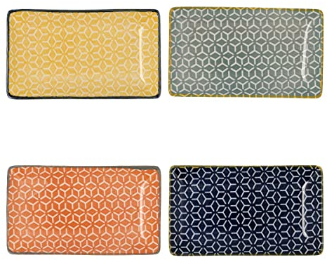 Quid Pippa Bandeja Rectangular Surtida Porcelana 15x9cm Multicolor
