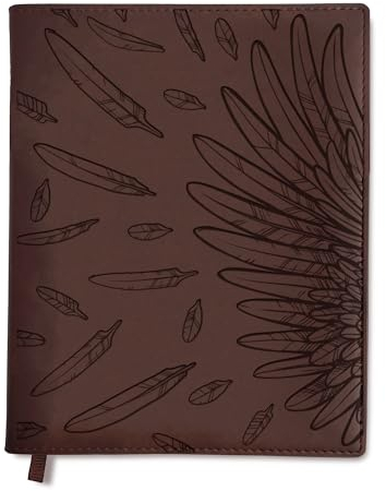 Sunny Lark Tagebuch aus Leder mit Gravur, nachfüllbares Leder-Tagebuch, spirituelle Geschenke für Frauen, Gebetstagebuch mit Engelsflügel