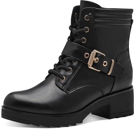 MARCO TOZZI Damen Stiefeletten zum Schnüren mit Blockabsatz mit Reißverschluss