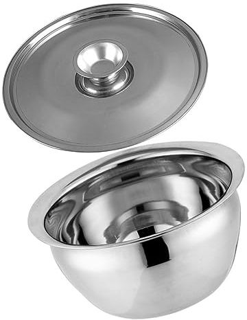 ABOOFAN 1 Satz Ölwanne Mit Deckel Korb Zum Waschen Von Suppenschüssel Mischbecken Für Die Küche Suppentassen Edelstahl Suppentassen Metall Nudelschale Rostfreier Stahl Speiseöl Haushalt