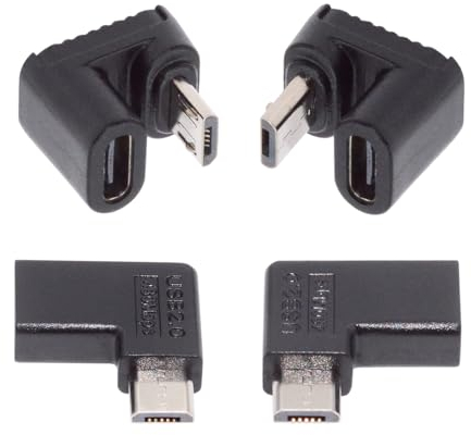 NFHK 4pcs/lot USB-C USB2.0 Type C Female to Micro USB Male Power Data Adapter 90/360 Degree Angled Type