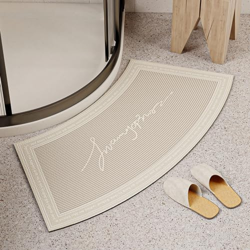 Gebogene Duschmatten, Badematte, schnell trocknende, gebogene Badematte, Bodenmatte, super saugfähige Eck-Badematte, Duschmatten, rutschfeste Badewanne for runde und Eckduschen ( Color : D , Size : 40