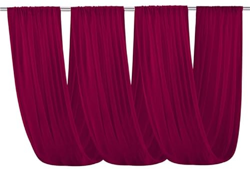 SHTGOI Querbehang Freihanddeko Hochzeit Decken Vorhang Hochzeitsbogen Gardinen Chiffon Tüll Fotohintergrund Durchscheinende Deckenvorhänge für Bogen Party Tüllzelt Abschlussball