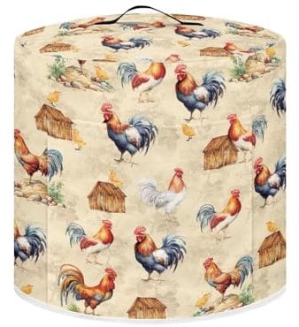 Oamsistay Adorable Chicken Pressure Cooker Cover with Storage Pocket Compatible with 8 10 Quart Instant Pot, Durable Rice Cooker Air Fryer Accessories, Waterproof Kitchen Appliances Dust Cover