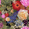 VEELIKE Kühne Blumentapete Vintage Tapete Blumen Grün Aquarell Mustertapete Fototapete Blumen Tapete Rosen Wand Dekoration Schlafzimmer Badezimmer Möbelfolie Selbstklebend Dekorfolie 44.5cm×300cm