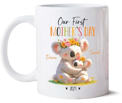 Tasses à café Koala pour maman et bébé, cadeau personnalisé pour les amateurs de koala, tasse en céramique pour la première fête des mères, cadeau personnalisé pour les amateurs de koala, tasse en