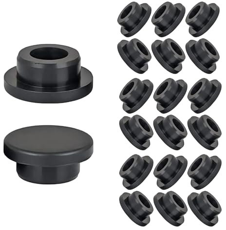 Qrity 10 Pièce Bouchon Trou Silicone, Bouchons de Trou Meuble, Bouchons Ronds, Flexible Bouchon Cache Trou pour Trou de 20 mm