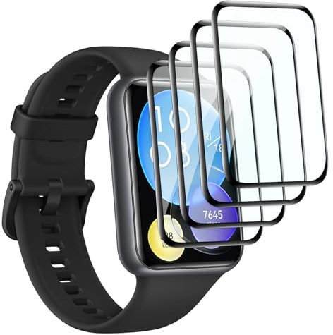 Fyqzio [4 Stück Schutzfolie kompatibel mit Huawei Watch Fit 2,Keine Blasen,Anti-Scratch,3D-Curved,HD-Displayschutz für Huawei Watch Fit 2