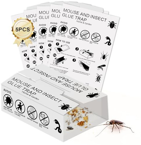 5 Stück Bettwanzen-Falle,Monitoring-Klebefalle inkl,Köderfalle,Schabenfalle für zur Bettwanzen-Bekämpfung,Fallen für Kakerlaken und andere kriechende Insekten im Haus