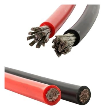 PV Kabel 6awg Silikonkabel, 6AWG, hitzebeständig, elektrischer Draht, 1 m, 2 m, 4 m, 5 m, 6 m, 7 m, 8 m, 9 m, for die Verkabelung von Solarpanel-Auto-Auto-Überbrückungskabeln(Black,6AWG 16MM2_5M)