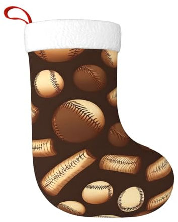 GaxfjRu Retro-Baseball-Weihnachtsstrumpf für Kinder, Weihnachtsstrümpfe für Kamin, Weihnachten, Urlaub, Party-Dekoration