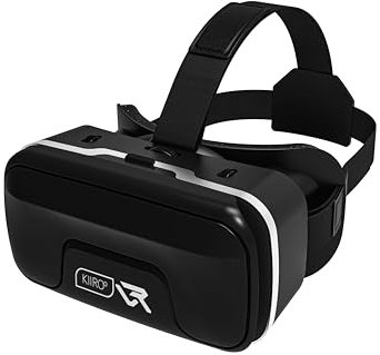 Kiiroo VR-Headset für Handy, optimiert für VR-Inhalte, für iPhone, Android und Windows, passend für 5,5-7,2-Zoll-Geräte, brillenfreundlich, 40 mm HD-Harz-Asphärische Linse, verstellbarer IPD und