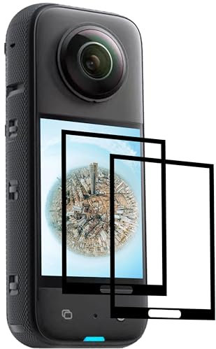 FiTSTILL Insta 360 X3 Displayschutz Gehärteter Film 2-Pack, Kamera Zubehör für Insta360 X3 Displayschutz, 9h Härte Kratzfest, Anti-Fingerabdruck Blase frei