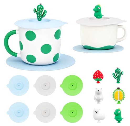 6 Stk Silikon Glasabdeckung Trinkglas Abdeckung Sommer, Silikondeckel für Gläser Abdeckung Sommer, Anti Staub Tasse Deckel, Silikondeckel für Trinkgläser Deckel für Kaffee Getränkeschutzdeckel Party