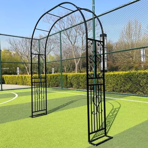 Wetsfgdg Rosenbogen Metall Rosenbogen - 340cm, starker Rankbogen für Kletterpflanzen, Deko für Hochzeit, Balkon & Garten, wetterfest, Schwarz B, L340xW40xH230cm