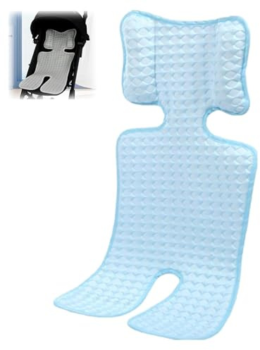 Kinderwagen Kühlmatte Anti Schwitz Auflage Kindersitz Sommer Kühldecke Baby Kühlkissen Mit Wabenstruktur & Kopfpolster, Rutschfest & Waschbar – Für Kinderwagen, Autositz, Hochstuhl