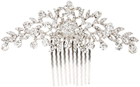FRCOLOR Atemberaubender Braut Haarschmuck Hochzeit, Strass Kristall Haarkamm Für Damen, Eleganter Kopfschmuck Für Besondere Anlässe