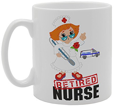 MG4014 Retired Nurse Novelty Gift Printed Tea Coffee Ceramic Mug