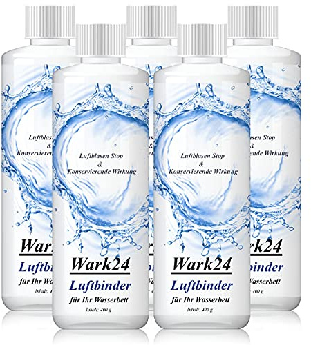 Wark24 Luftbinder Bubble Stop, 5 x 400 g, Wasserbettpflege gegen Luftblasen im Wasserbett, unterstützt geräuschfreien Schlaf und verlängert die Haltbarkeit
