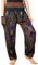 Lofbaz Damen Haremshose Festival Boho Outfit Yogahose Sommerhose Leicht Pumphose Hippie Hose Kleidung Sommer Hosen - Floral 1 Dunkelblau XXL Große Größen