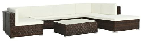 vidaXL Gartensofa 23-TLG. Poly Rattan Lounge Gartenmöbel Gartenset Sitzgruppe