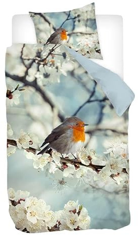 Snoozing Robin - Bettwäsche - Flanell - 140x200/220 cm - Multi