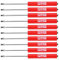 PQY 10pcs Mini Tops and Pocket Clips Pocket Screwdriver Strong Magnetic Slotted Screwdriver Red