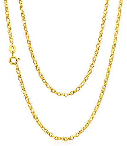Alexander Castle 51cm Solide 375 Echtgold Oval Belcher Kette Halskette - 2mm Breite - Goldkette für Herren & Damen - mit Schmuck Geschenk-Box