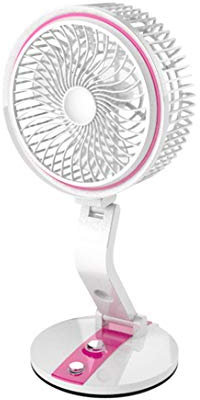 Portable USB Fan, Desk Fan, Pedestal Fans, Height Foldabl Fan with Night Light LED, Stepless Speed Regulation, Handle and Hanging Hole, Super Quiet Fan for Home Outdoor Office Camping,Pink