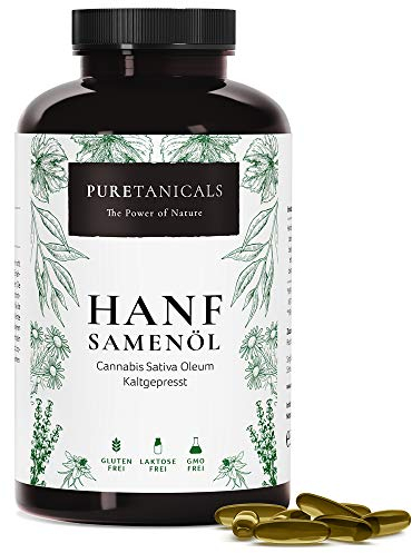 Olio di Semi di Canapa Spremuto a Freddo, 180 Capsule Alto Dosaggio Omega 3-6-9 | Ingredienti Naturali 100%, 1000mg Puro Hemp Seed Oil | Testato in Laboratorio, Prodotto in Europa