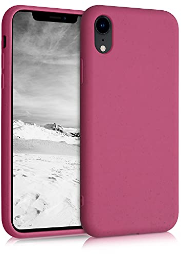 kalibri Wheat Straw Case Compatible with Apple iPhone XR - Case Matte Phone Cover Made of TPU and Wheat Straw - Raspberry Pink