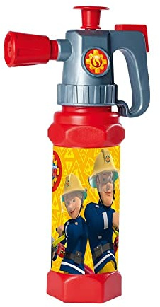 SIMBA 109252514038 Feuerwehr Sam Feuerlöscher 2in1 31 cm, Wasser Netz Pistole in Form Feuerlöscher Feuerwehr, Geschenk für Kinder ab 3 Jahren geeignet für Kinderhände