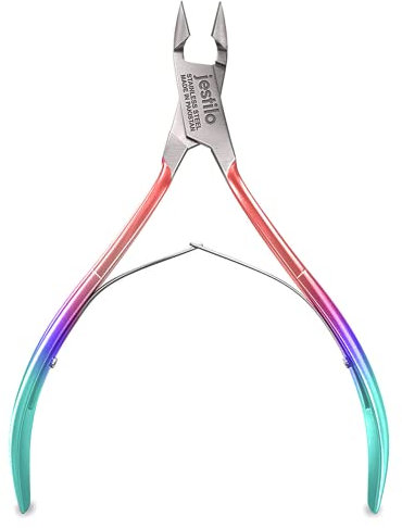 Jestilo - Professional Cuticle Nippers Stainless Steel Cuticle Cutters and Cuticle Removers, Nipper Scissors, Nail Care Cuticle Trimmer Tool for Manicure and Pedicure (Multicolor)