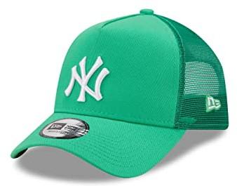 New Era New York Yankees MLB Tonal Mesh Green A-Frame Adjustable Trucker Cap - One-Size