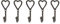 Hammer and Tongs 5X Black 40mm x 100mm Single Heart Hook - Cast Iron Vintage Antique Wall Mounted Hanger