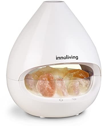 Innoliving Diffusore d'Aroma 2 in 1 con Sale INN-775 | Capacità 160ml, 5 Livelli di Illuminazione, Modalità Diffusore d'Aroma e Lampada con Sale, Consumo di Aroma 10-15 ml/h, Potenza 12W