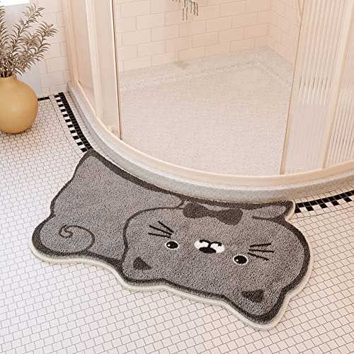 MOTT 50 Lussuoso tappeto da bagno in lana di agnello sintetico, ad asciugatura rapida, grande tappeto curvo per doccia, vasca da bagno, assorbente con retro antiscivolo
