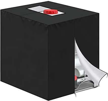SanGlory IBC Tank Abdeckung 1000L Container Cover IBC Behälter Abdeckung Wassertank Abdeckplane mit Reißverschluss, Anti-UV Schutzhülle für IBC-Tank Container Regenwassertank, 120x100x116cm